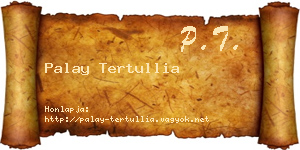 Palay Tertullia névjegykártya